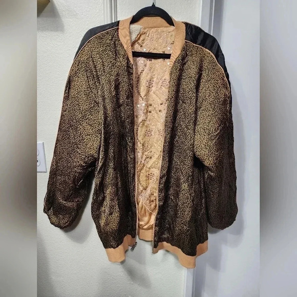 Free People Sherpa Wicked Games Reversible Embroidered Bomber Jacket Size M - Picture 9 of 12